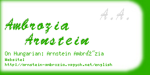 ambrozia arnstein business card